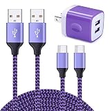 Viviber [2ポートUSB充電器*1個+USB Type-Cケーブル0.9m*1本、1.8m*1本] 急速充電器 タイプC充電器 アンドロイドスマホ充電器 ドコモ携帯充電器 Xperia充電器 Galaxy充電器ケーブル Type-C USBケーブル タイプCケーブル Andriodスマホケーブル 充電コード