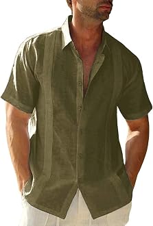 Guayabera Shirts Casual Button Down 