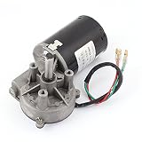 uxcell 減速ギアボックス 小型電気モーター DC 24V 52RPM ウォーム歯車減速機