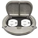 4 "ヒンジフロアボックスカバー、20 A二重Tamper / Weather Resistantレセプタクル、Enerlites 975503-s – ニッケルメッキ真鍮