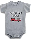 グレークルーネックBaby Tee Time Baby Boys ' My Daddy is a Fireman One Piece カラー: グレー