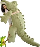 HYAKURIぬいぐるみ 特大 ワニ 可愛い熊 動物 大きい/巨大 ワニ/クマ抱き枕/お祝い/ふわふわぬいぐるみ (グリーン, 300cm)