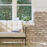 はがせるDIY 壁紙シール + ハリーステッカー ナチュラル ベージュ レンガ 煉瓦柄 約50cm巾×1m単位 メートル販売