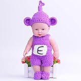 Kidding 12インチかわいいプラスチックBoy Baby Dolls for Toddlers withパープルニットドレス