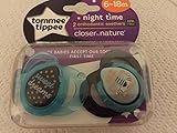 TOMMEE TIPPEE NIGHT TIME CLOSER TO NATURE ORTHODONTIC SOOTHERS 6-18M BLACK/BLUE by Tommee Tippee