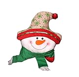 ロングキャップパターンのクリスマスは、ピローコットンの家の装飾的なクッションを投げる、雪だるま