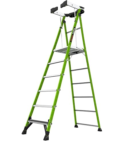 Amazon | 長谷川工業(Hasegawa)LittleGiant 伸縮式長尺専用脚立 スカイ
