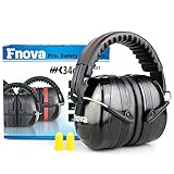 Fnova イヤーマフ プロフェッショナル 防音用 NRR34dB プロテクター ヘッドバンド式 フリーサイズ 大人＆子供用 黒【並行輸入品】