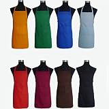 KIKAIJA,New Spun Poly Craft/Commercial Reaturant Kitchen Bib Waterproof Solid Aprons,エプロン メンズ (Red)