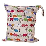 Hommy 可愛いマザーズバッグ　おむつ バッグ　防水　ジッパーバッグ　ニマル柄ライト (ベージュ)