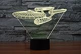 Lotos ® Star Trek Battleship 3d Optical Illusionマルチカラー変更タッチBottonデスクランプテーブルライト