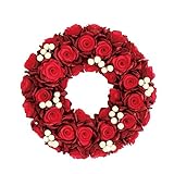 彩か SAIKA クリスマスリース M 赤 レッド インテリア用 玄関飾り シック CXO-202Mr Wreath-Wooden roll & Berry M Red
