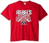 NCAAミシシッピOld Miss Rebels Baseball Bats半袖快適カラーTシャツ、XXL、レッド