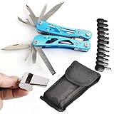 24-in-1 マルチツール,YIFAN ペンチ マルチプライヤー 緊急ホイッスルと鉗子ツールキット 多機能鉗子 ミニペンチ マルチツール 自転車工具 ソケット レンチ用 ツール アタッチメント アウ