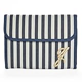 【B4-4/5】 イニシャル デニム 母子手帳 ジャバラ式 母子手帳ケース マルチケース ■E-BOOK-DNM■ (ストライプY)