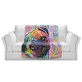 ブランケットウルトラソフトFuzzy 4サイズ！DIANOCHEデザインからby Dean RussoパグLove Dog Home Decor Unique Designer芸術的スタイリッシュな寝