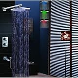 LightInTheBox® 8" Brass Shower Faucet Water Powered LED Color Changing Shower Head, Anti-Scald Prote