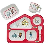 La Chaise Longue(ラシェーズロング) 食器4pcs ギフトセット Fille(フィーユ/赤)(SJ)