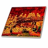 3drose Scenes from the Pastマジックランタンスライド – Morbid Death Satanville HellスケルトンStereoview 1800sヴィンテージDem