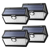 Mpow センサーライト ソーラーライト 40LED 屋外照明 3つ点灯モード 防水 屋外ライト 防犯ライト 人感ライト 自動点灯 太陽光発電 センサー時間30s 玄関 庭 駐車場 4個セット 18ヶ