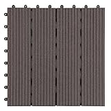 ジョイントタイル 並行溝付 ダークブラウン