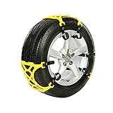 非金属樹脂製タイヤチェーン イエロー 全2色 6本タイプ 全2タイプ 適用サイズ165-265mm タイヤ2本分 ジャッキアップ不要 スパイクピン [並行輸入品]