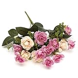 人工ローズ15ヘッドハイエンドシミュレーション植物花Fakeウェディング One Size ピンク SFBHA32773847140