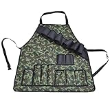 Zyurong　BBQマスターズエプロン　ガーデニングエプロン　タクティカルエプロン　迷彩柄　モール対応　バーベキューエプロン　BBQ 戦闘用 ガーデニング　イベント用 作業用 サバゲー（グリーン)