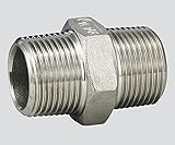 フローバル3-5237-04ステンレス継手(六角ニップル)V6N-04(接続規格1/2R)