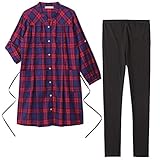 アビックス マミールナ マタニティパジャマ長袖 授乳口付き(ブラックウォッチ) M-L レッド 平織・スムース 377485