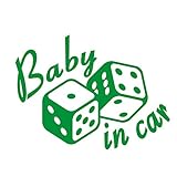 imoninn BABY in car ステッカー　【パッケージ版】　No.30　ダイス　（緑色）
