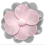 Hanging Flower GrayグレーピンクHaileyナイロンメッシュ花デコレーション装飾赤ちゃん保育園寝室、子供ガールズ部屋天井壁装飾、ウェディング、誕生日パーティー、ベビーシャワー、ホーム
