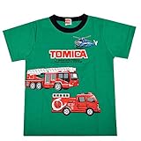 トミカ TOMICA パトカー 消防車 ブルトーザー ミキサー車 半袖Tシャツ 子供用 キッズ ベビー fo-ht05 100 H柄