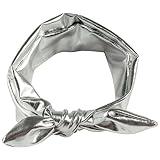 新しいファッション子供メタリックMessyウサギ耳ヘアバンドBronzing Elastic Hairband US サイズ: Onesize カラー: シルバー