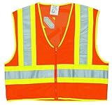 MCR Safety WCCL2OX4 Class 2 Polyester Mesh Safety Vest with 3M Scotchlite 4-1/2-Inch Yellow/Silver R