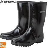 ユニワールド/作業靴 長靴・ゴム長/WORKS HOMME サンドイッチゴム長靴 カラー：ラスターブラック サイズ：29.0cm 品番：WH-600