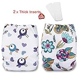 iZiv新生児2厚いおむつ付きオーガニック幼児防水/調整/再利用可能/洗えるポケット布おむつのフィット赤ちゃん0.5-3歳（カラー7）