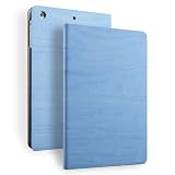 【ガラスフィルム付き】OasisCiel iPad 第9世代 第8世代 第7世代 ケース 木目 手帳型 ipad 10.2 ipad9 ipad8 ipad7 ipad薄型 タブレット カバー ケース A2602 A2603 A2604 A2605 A2270 A2428 A2429 A2430 A2200 A2197 A2198 (iPad (第7/8/9世代) 10.2inch,ライトブルー)