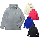ベビー服 男の子 女の子 タートルネック Tシャツ 長袖 Moujonjon  テレコ 無地 吸湿発熱 保温 グランサーモ  男児 女児 ベビー (5.ブラック/95cm)