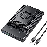ineo デュアルベイ NVMe ドッキングステーション、M Key PCIe 2242 2260 2280 M.2 SSD用USB C to NVME SSD ケース、オフラインクローンをサポート（SSDは含まれていません）[2608]