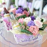 エーデルワイス 花とワインのアレンジメント ホワイト系 ワインセット 生花 フラワーアレンジメント(ホワイト系)