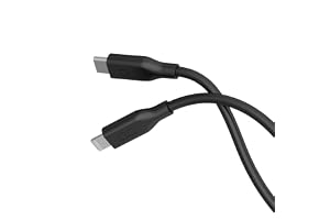 CIO 柔らかいシリコンケーブル USB-C & ライトニング (USB Type-C/Lightning) iPhone 14 PD 60W 急速 充電 絡まない 30000回折り曲げ対応（ストレート, ブラック, 0.15m）