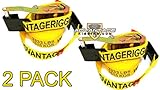 2 PK Heavy DutyラチェットストラップTiedown 27 ' x 2 " with Wire Jフック10 K破断強度