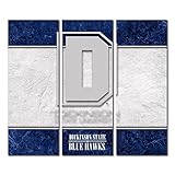 Dickinson状態ブルーHawksキャンバス壁アートTriptych二重枠デザイン