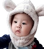 【SEBLES】 ベビー うさぎ 耳 ラビット ニット 帽 赤ちゃん 6カ月 ～ 4歳 全3色 サイズ M L クロスセット (アイボリー,M)