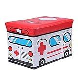 おもちゃの収納箱 折りたたみ可能なおもちゃの収納オーガナイザーおもちゃ箱子供の寝室用折りたたみ収納-家庭用収納、布地、おもちゃに最適 衣類 ブランケット 収納箱 収納ケース 収納オーガナイザー ベッ (Color : White, Size