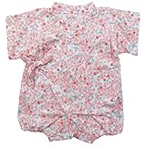 《初夏盛夏対応》(日本製) Pample Mousse(パンプルムース) 布帛Wガーゼミモザ甚平ロンパス 60cm/RE NO.DP-82464