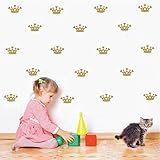 48set/pack DIY Kids Gold Little Princess Crown Sticker -Home Decor Girls Bedroom Wall Sticker DIY Nu