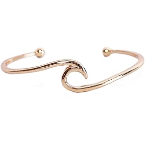 WEILYDF ブレスレット オープン バングル 腕輪 魅力 シンプル エレガント 波 アクセサリー レディース