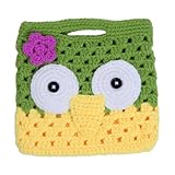 (スマイル ワキキ)Smile YKK 可愛い 赤ちゃん ベビーハンドバッグ バック 編み物 鞄 手提げ 女の子 ふくろう造型 小物 グリーンとイエロー